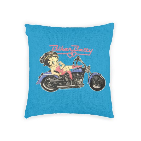 Discover 1993 Biker Betty Boop vintage motorcycle Woven Pillows Woven Pillows