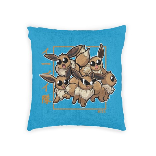 Discover Eevee Squad PKM Woven Pillows Graphic Woven Pillows,  Adult Men Unisex Game Cartoon Anime Japanese Umbreo Woven Pillows
