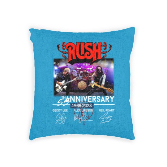 Discover New 55 Years RUSH Band 1968-2023 Signatures Woven Pillows