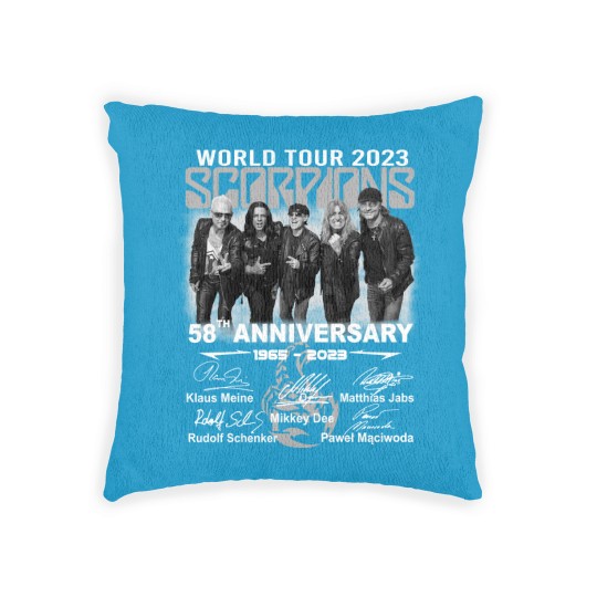Discover 58TH ANNIVERSARY Scorpions world tour 2023 Woven Pillows, Scorpions Woven Pillows