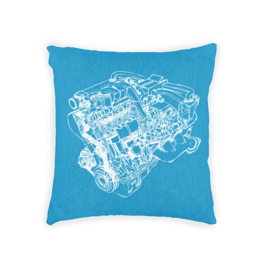 Discover Car Engine Woven Pillows