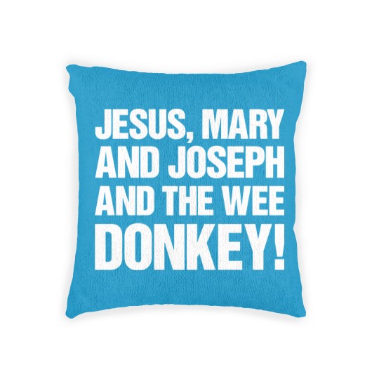 Discover Jesus, Mary And Joseph And The Wee Donkey - Line Of Duty - Woven Pillows