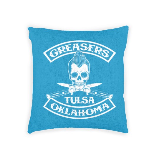Discover Tulsa - Greasers Tulsa Oklahoma Woven Pillows for fans Woven Pillows