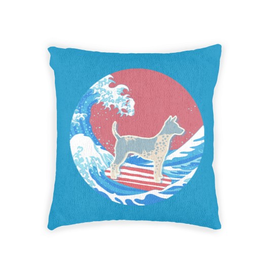 Discover American Hairless Terrier T- Woven Pillows American Hairless Terrier Gifts - Ocean Waves Surfing American Hairless Terrier.  Gifts For American Hairless Terrier Moms, Dads & Owners T- Woven Pillows