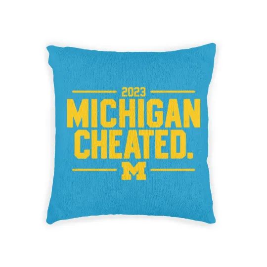 Discover Michigan Cheated College Football Fan Woven Pillows