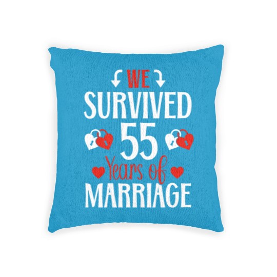 Discover 55th Wedding Anniversary 55 Year Marriage Romantic Woven Pillows