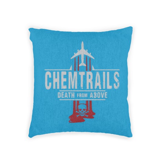 Discover Jet Chemtrails Red & Grey Logo Woven Pillows