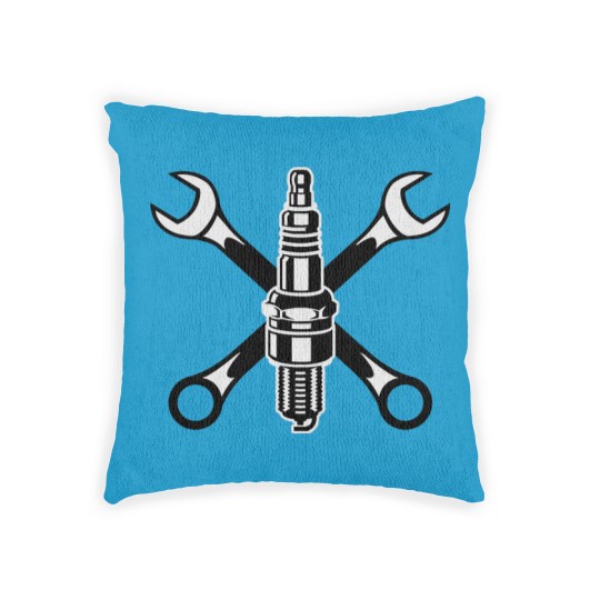 Discover Spark plug - motor - car - garage -motorcycle-race Woven Pillows