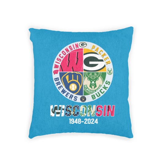 Discover Wisconsin And Packers And Brewers And Bucks Wisconsin Sport 1948 2024 Garden Flag Woven Pillows