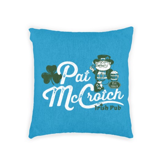 Discover Pats Mccrotch Irish Pub Leprechaun Funny St Patricks Day Woven Pillows