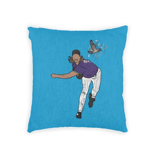 Discover Randy Johnson Hits A Bird Woven Pillows