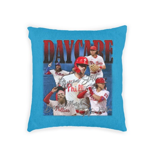 Discover Vintage 90s Daycare Baseball Woven Pillows , Bryson Stott Alec Bohm Brandon Marsh