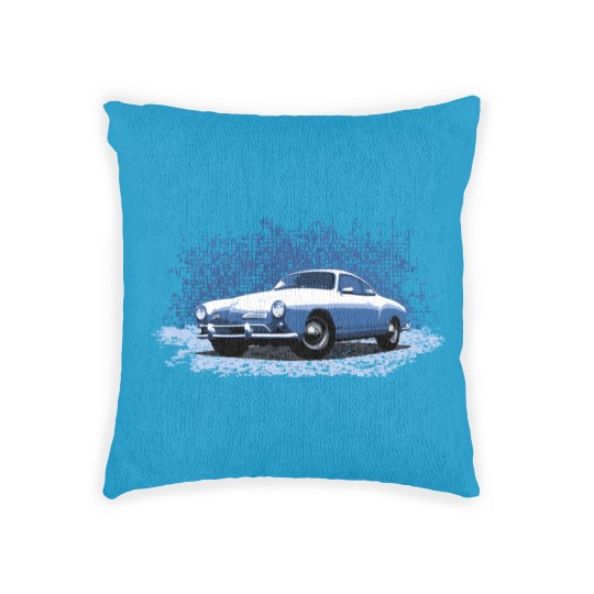 Discover Blue 68 Karmann Ghia type 1 Woven Pillows