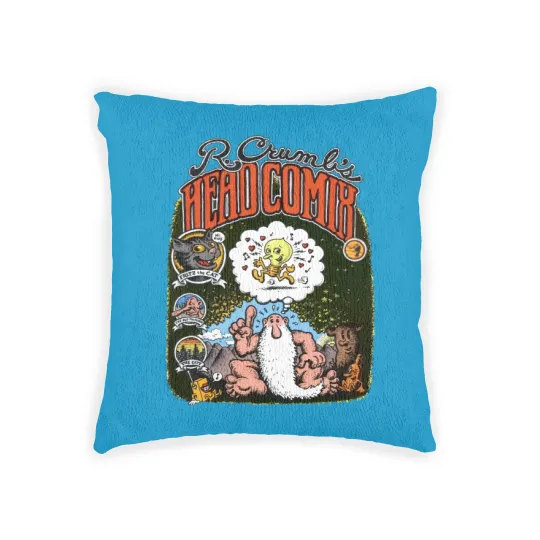Discover 1988 R Crumb's Head Comix 20 Years Later Vintage Fritz the Cat Mr Natural Clic Counter Culture Comic Book Cartoonist Promo Woven Pillows