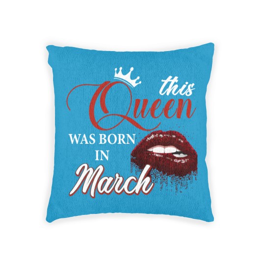 Discover This Queen Was Born In March Woven Pillows, Birthday Woven Pillows