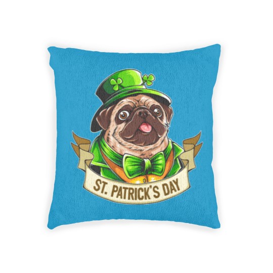 Discover St. Patrick's Day Pug Woven Pillows