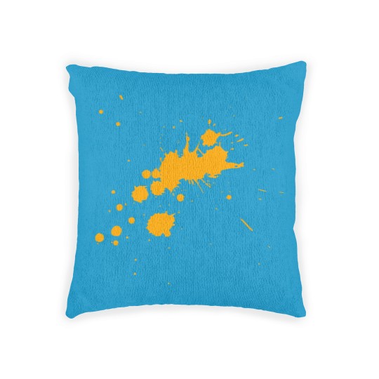 Discover orange splash Woven Pillows