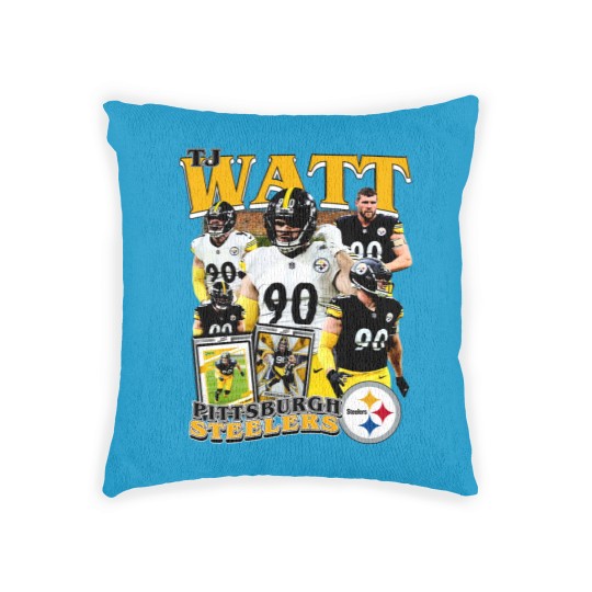 Discover Vintage 90s Graphic Style T. J. Watt Woven Pillows, Football Woven Pillows