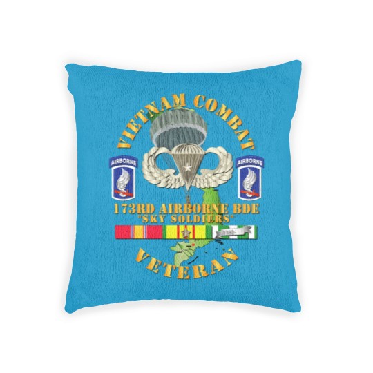 Discover Vietnam Combat Infantry Veteran w 173rd Airborne Bde SSI V1 Woven Pillows