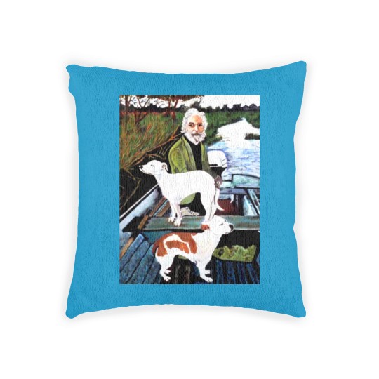 Discover Goodfellas Painting Old Man with Dog Woven Pillows