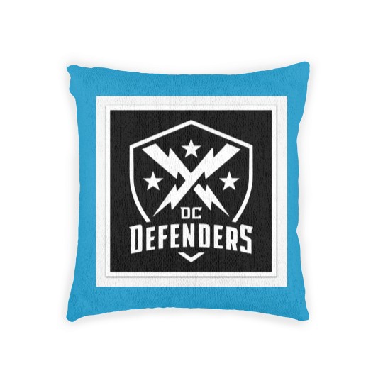 Discover dc defenders black dark Woven Pillows