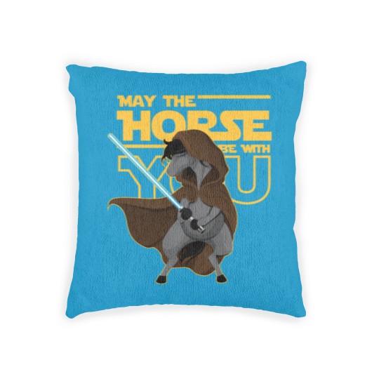 Discover May The Horse Be With You Funny Parody Woven Pillows