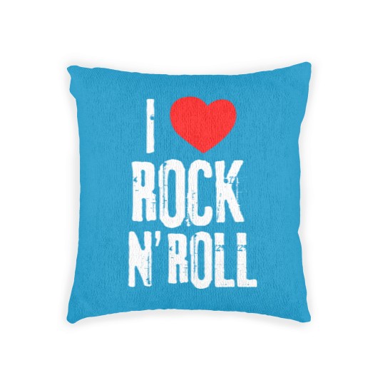Discover i love rock roll band musician rock concert t Woven Pillows