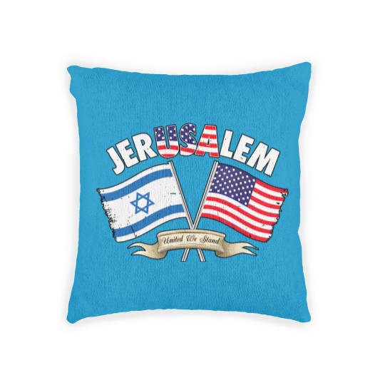 Discover Jerusalem Israel Usa American Flag Woven Pillows
