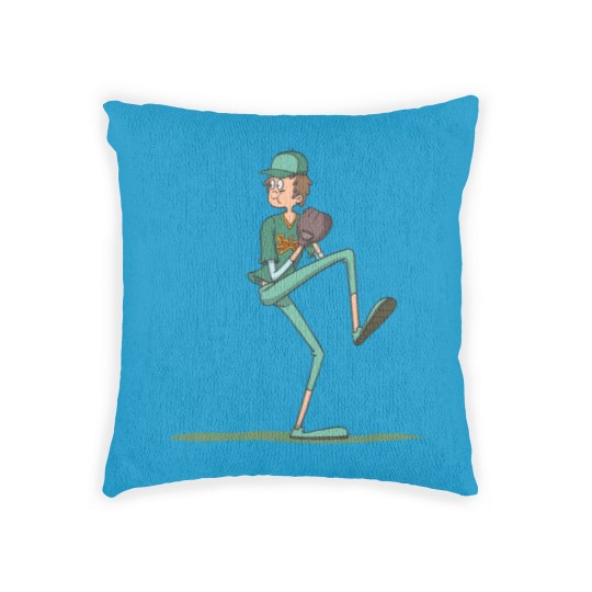 Discover Baseball pitcher throwing Woven Pillows