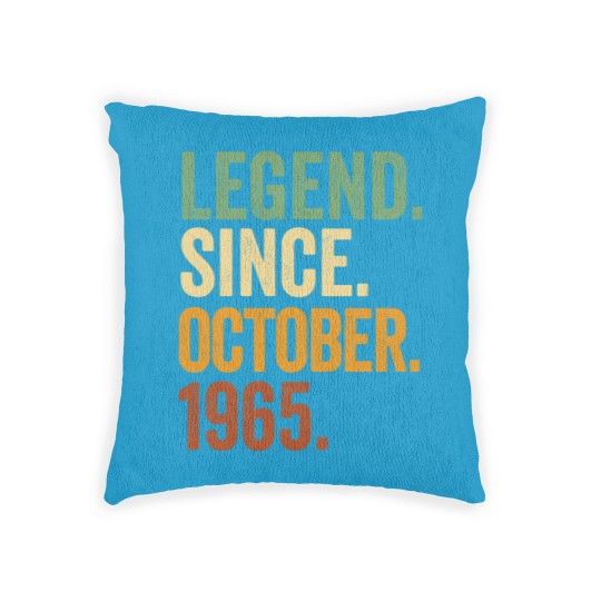 Discover Retro 1965 Birthday October Born Legend Since 1965 Woven Pillows