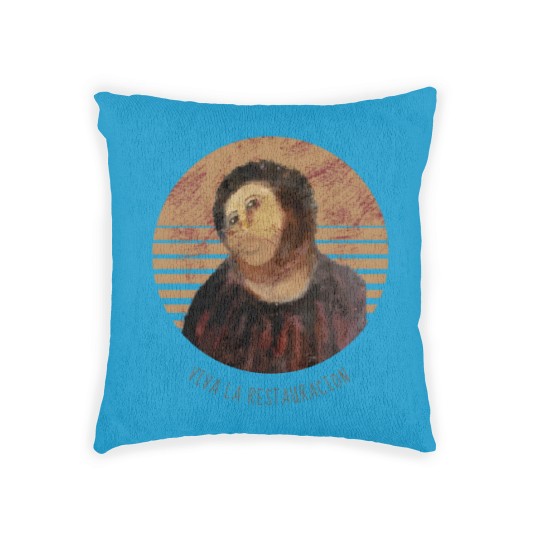 Discover Viva La Restauracion Jesus Fresco Restoration Fail Meme | Active Woven Pillows