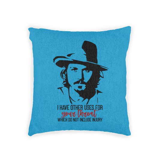 Discover I Have Other Uses For Your Throat Which Do Not Include Injury Woven Pillows, Johnny Depp Quotes Woven Pillows, Support Johnny Depp Woven Pillows, Johnny Depp Woven Pillows
