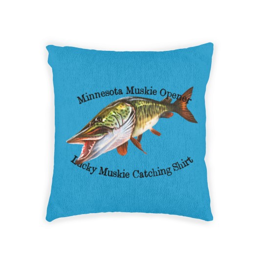 Discover Minnesota Muskie Fishing Opener Woven Pillows