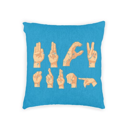 Discover ASL American Sign Language Fuck Trump Funny Woven Pillows