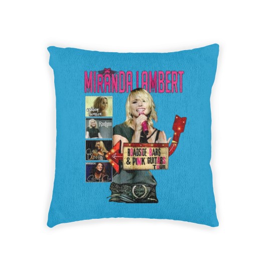 Discover MIRANDA LAMBERT Roadside Bar  Pink Guitars Tour 2019 Woven Pillows