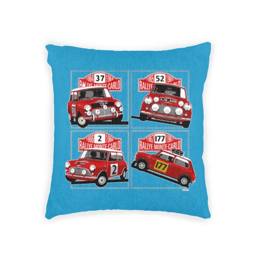 Discover Monte Carlo Rally Mini Coopers Woven Pillows