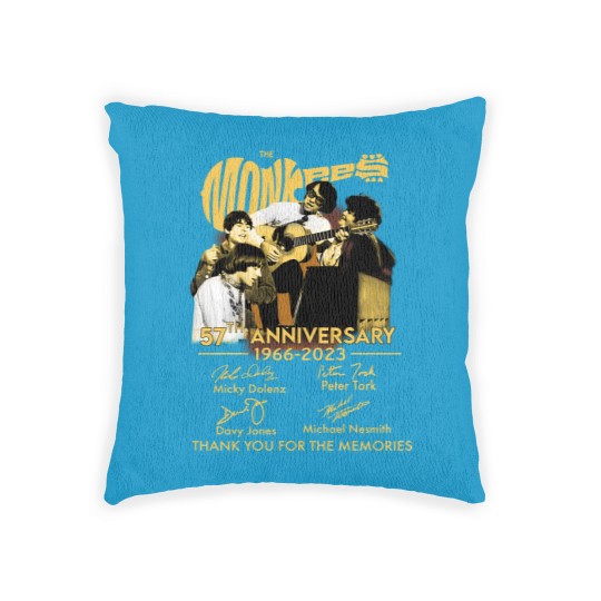 Discover The Monkees 57th Anniversary 1966-2023 Signatures Woven Pillows, The Monkees Woven Pillows Fan Gifts