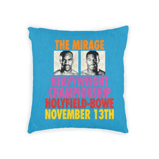Discover Vtg Evander Holyfield Riddick Bowe Mens Boxing Woven Pillows