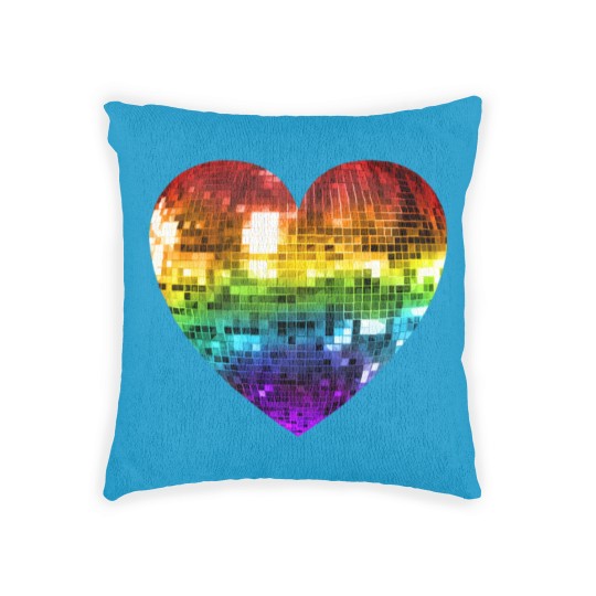 Discover Rainbow Disco Ball Heart  Classic Woven Pillows