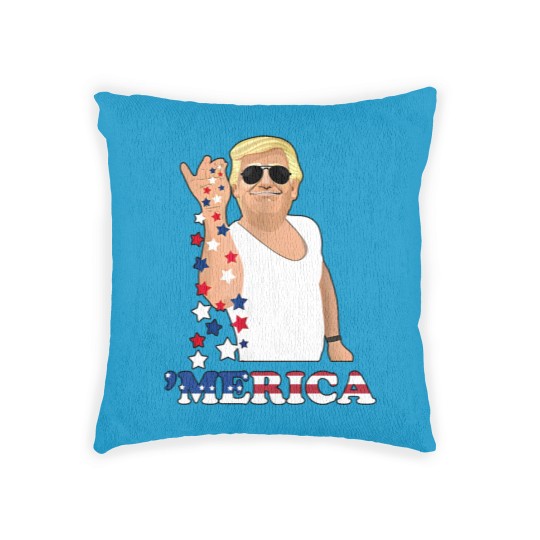 Discover Trump 'Merica Woven Pillows, Funny 4th of July Woven Pillows, Trump Star Sprinkling Woven Pillows
