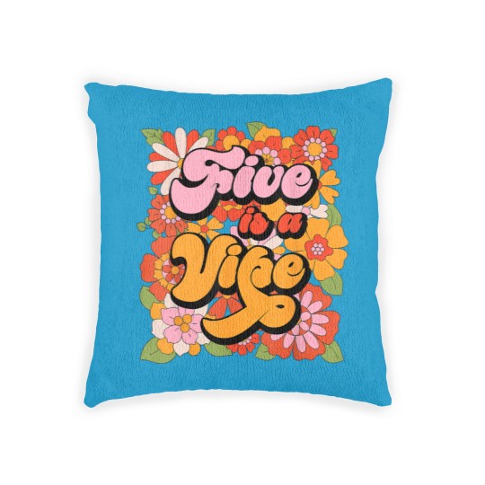Discover Five is a Vibe 5th Birthday Party Woven Pillows