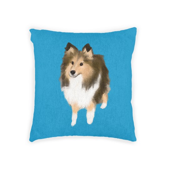 Discover Sheltie Cute Sheltie Drawing Woven Pillows