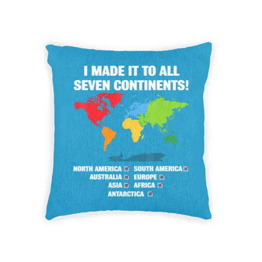 Discover world traveler seven continents 7 continents club white Woven Pillows