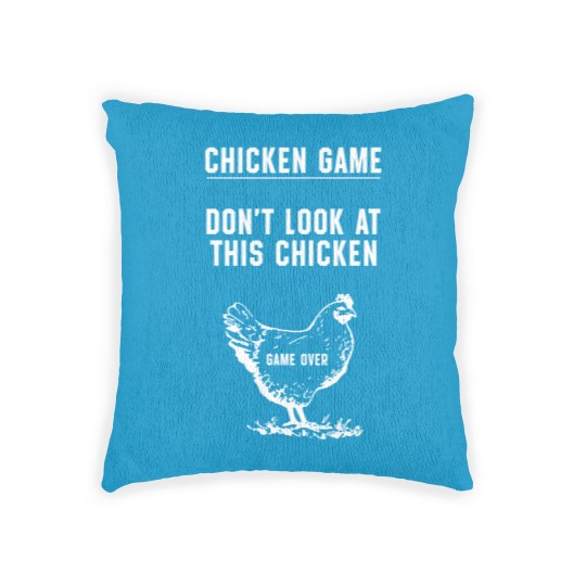 Discover chicken game don't look at this chicken game over t Woven Pillows