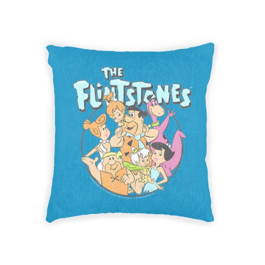 Discover the flintstones group shot family classic vintage logo t Woven Pillows