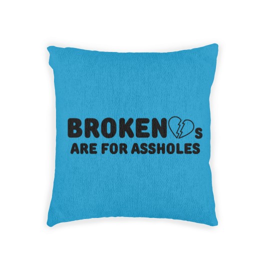 Discover Broken Hearts Are For Assholes Frank Zappa (in black letters & black heart version) Woven Pillows