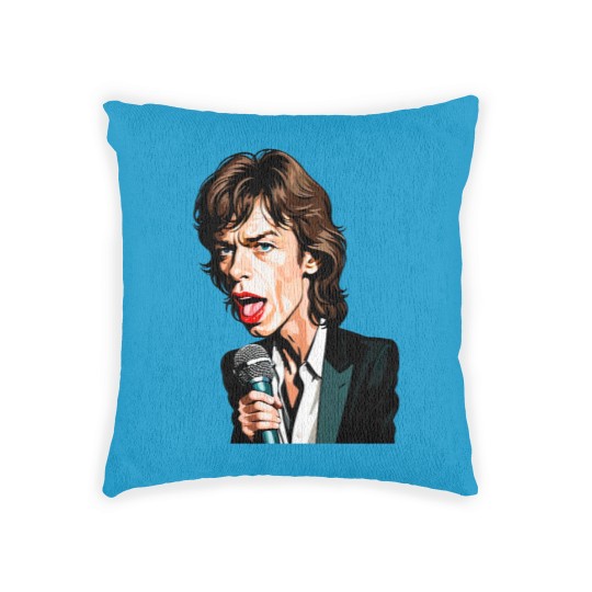 Discover Caricature of Mick Jagger Woven Pillows