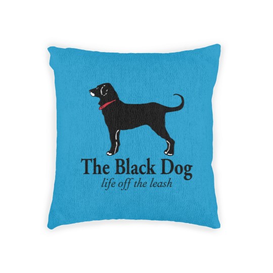 Discover The Black Dog Logo Life Off The Leash Woven Pillows