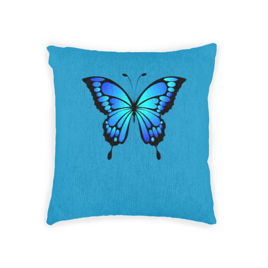 Discover blue butterfly Woven Pillows