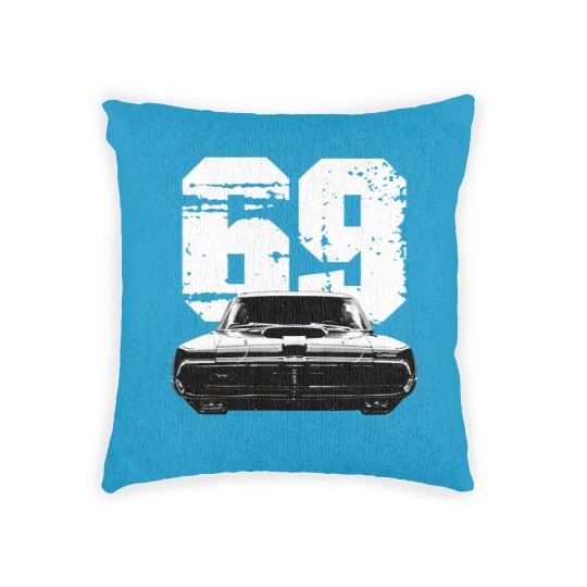 Discover 1969 Mercury Cougar Front View with Year Woven Pillows